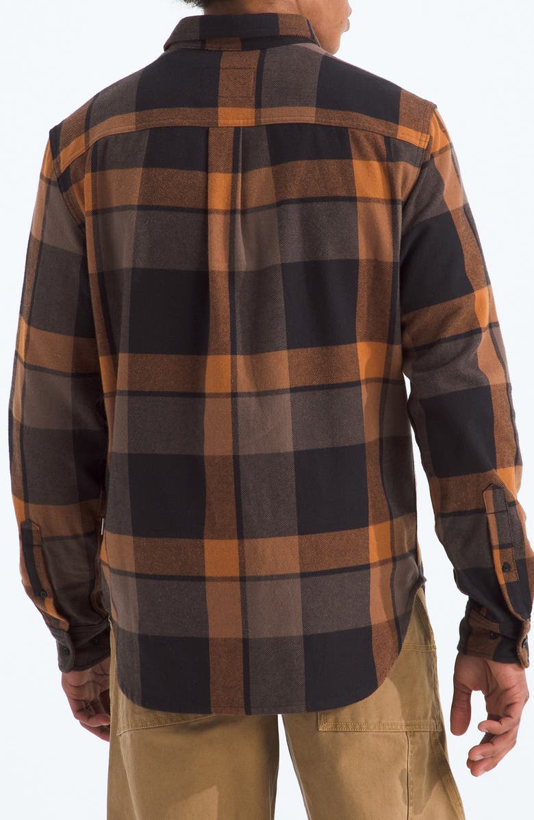 The North Face Arroyo Plaid Cotton Flannel Button-Up Shirt, Alternate, color, Burnt Umber Macro Small Plaid