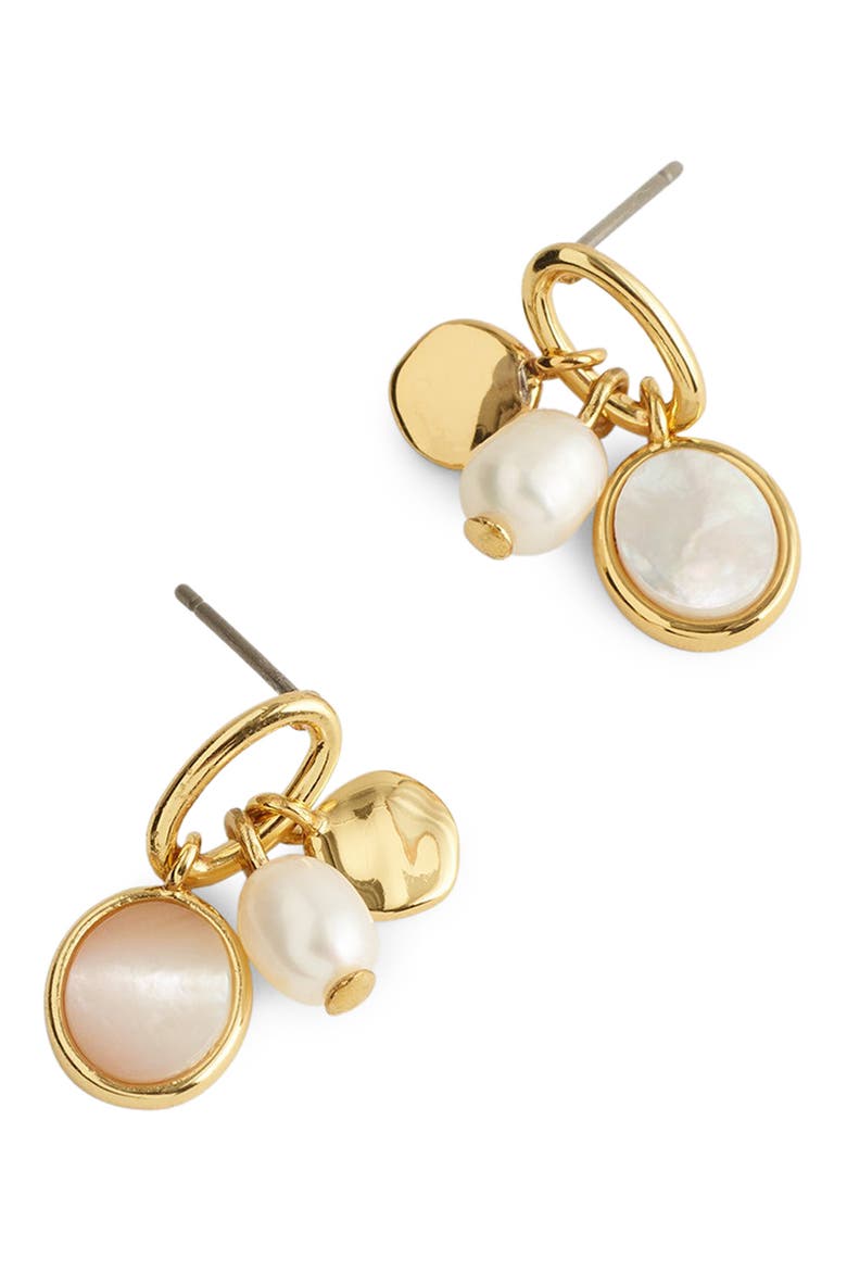 Cluster Drop Earrings, Main, color, ANTIQUE GOLD