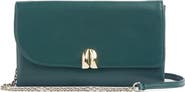 LK Bennett Aria Curve Flap Leather Clutch
