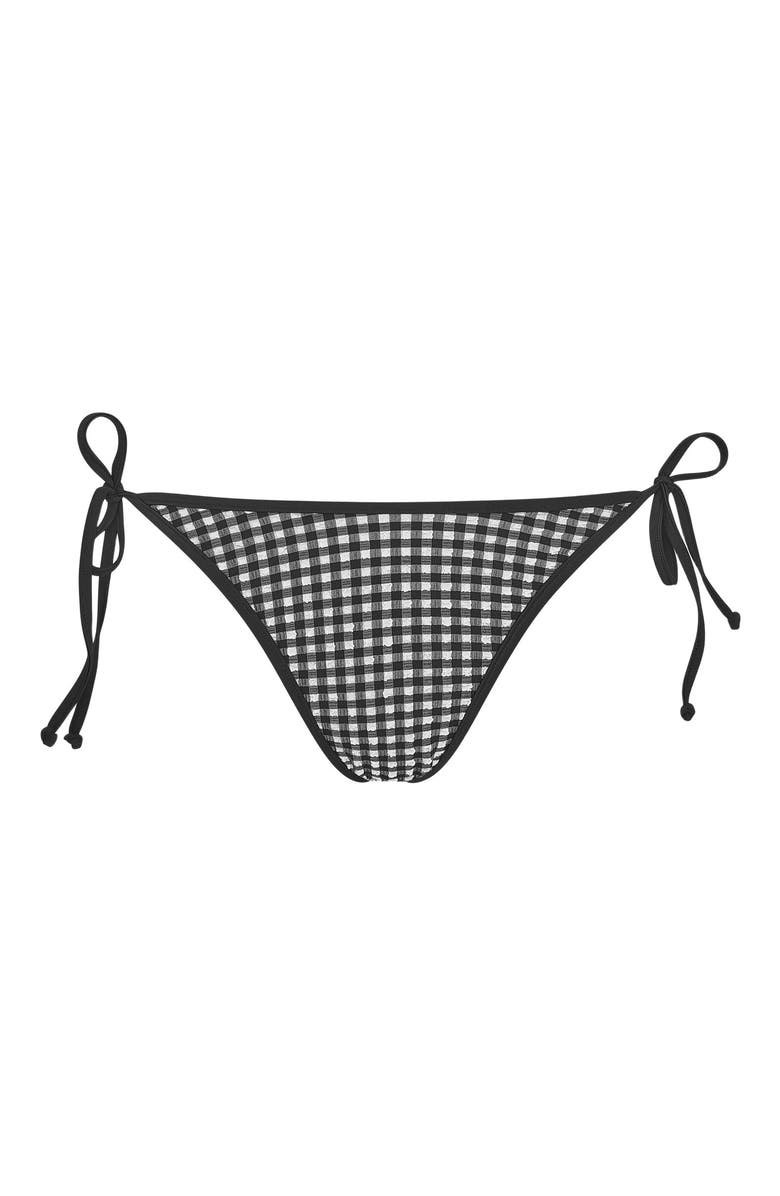 Onia Cleo String-Tie Bikini Bottom, Alternate, color, Black/White