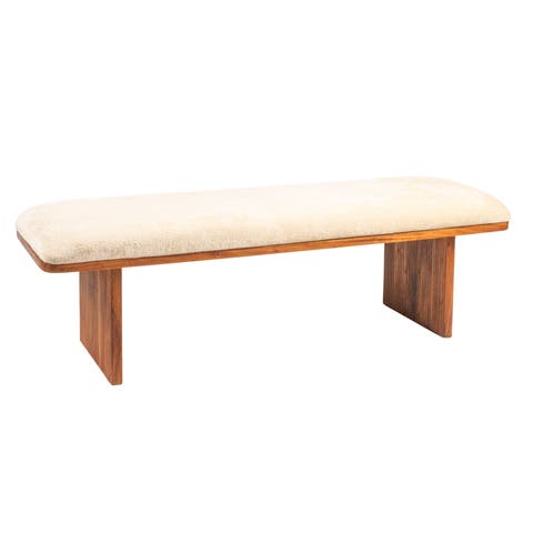 Rectangular Crushed Velvet Bench