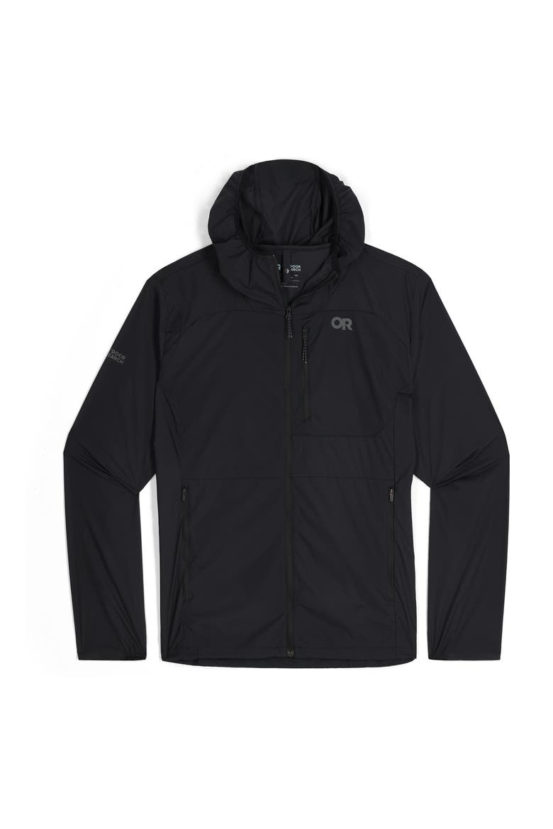Shadow Wind Zip-Up Hoodie, Alternate, color, BLACK