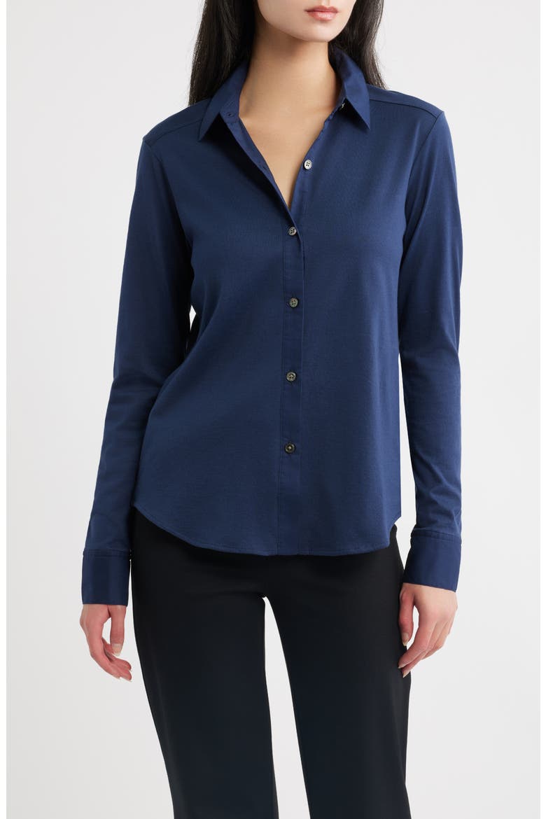 Riduro Organic Cotton Button-Up Shirt, Main, color, SAPPHIRE NAVY