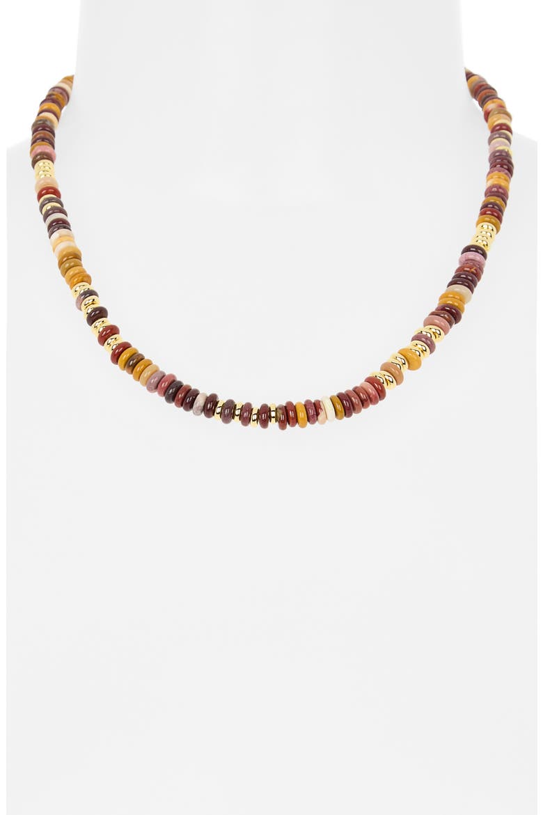 Priya Multicolor Beaded Collar Necklace, Alternate, color, BROWN