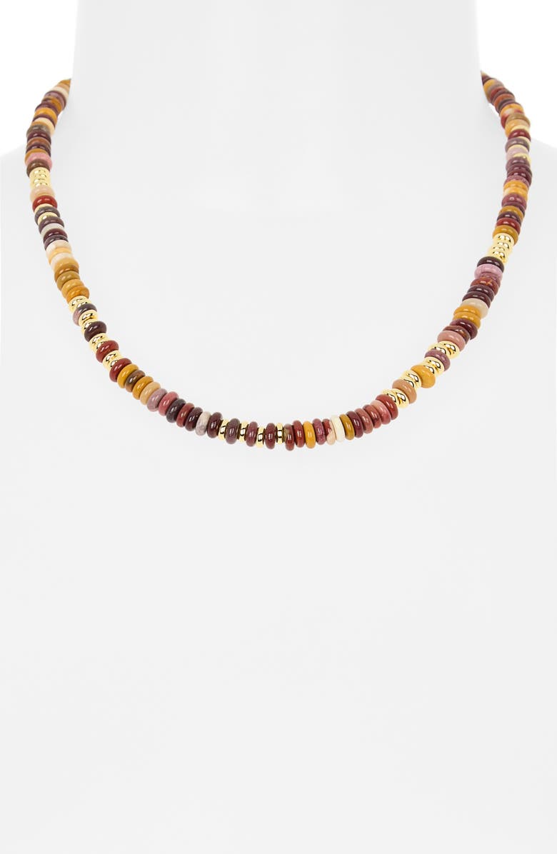 EYE CANDY LOS ANGELES Priya Multicolor Beaded Collar Necklace, Alternate, color, Brown