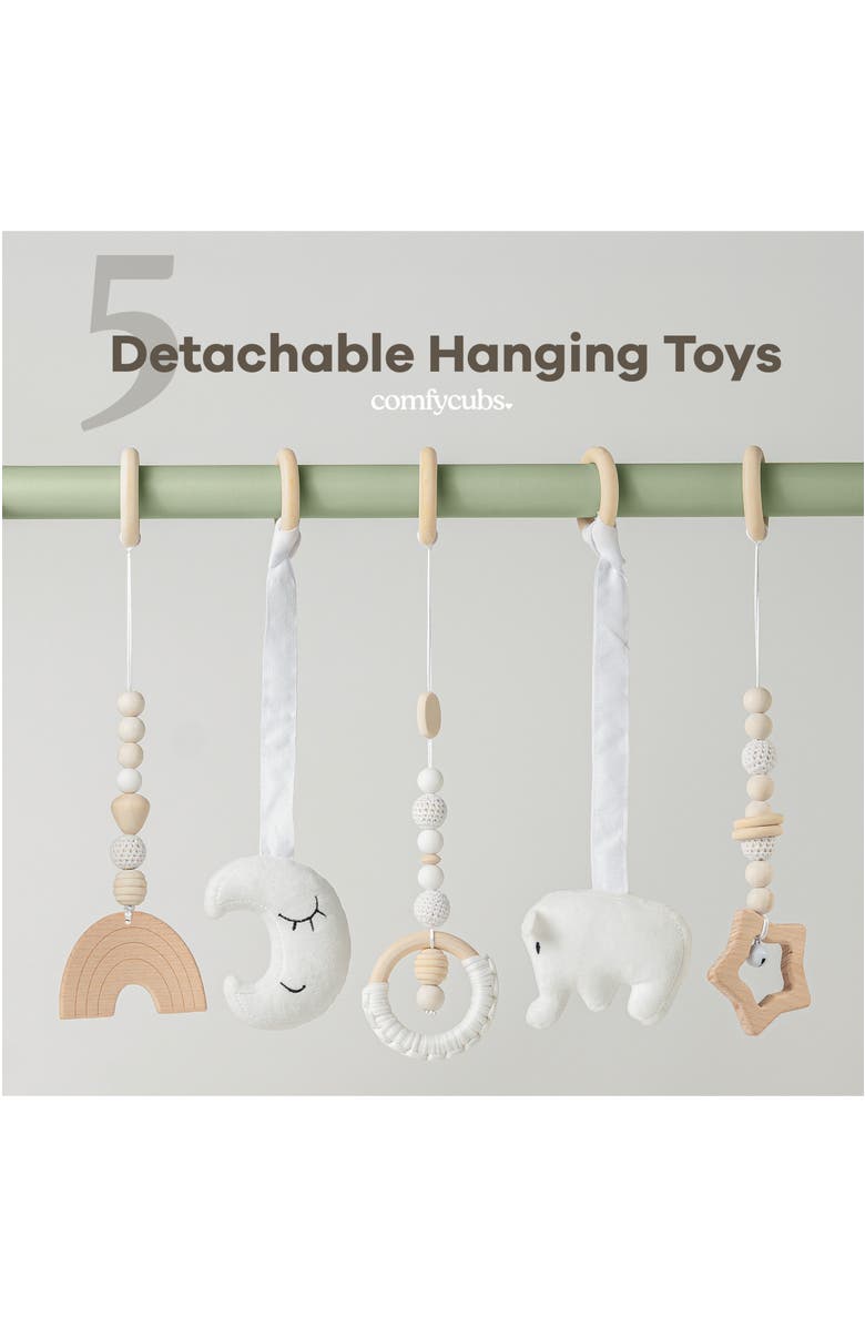 Comfy Cubs Wooden Baby Play Gym Set, Alternate, color, Sage