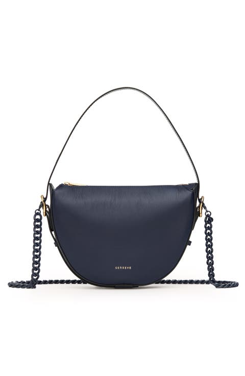 Mini Fortuna Smooth Leather Convertible Crescent Shoulder Bag