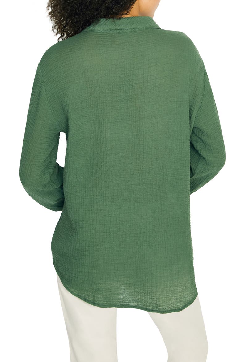 Steady Boyfriend Roll Tab Shirt, Alternate, color, PEACE GREEN