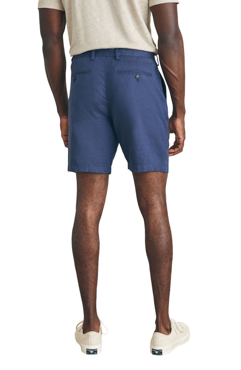 Faherty Movement Flex Linen & Organic Cotton Blend Shorts, Alternate, color, Deep Sea Navy
