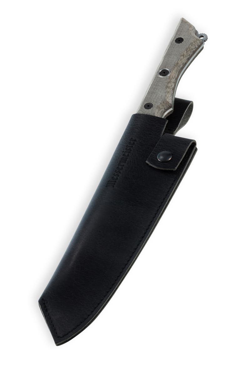 Overland Chef 8 inch Camp Knife Leather Sheath Black, Alternate, color, Overland