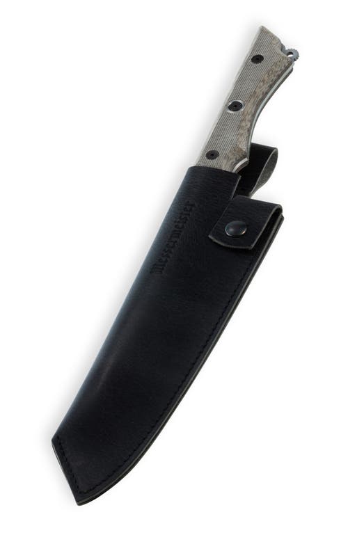 Messermeister Overland Chef 8 Inch Camp Knife Leather Sheath Black In Black