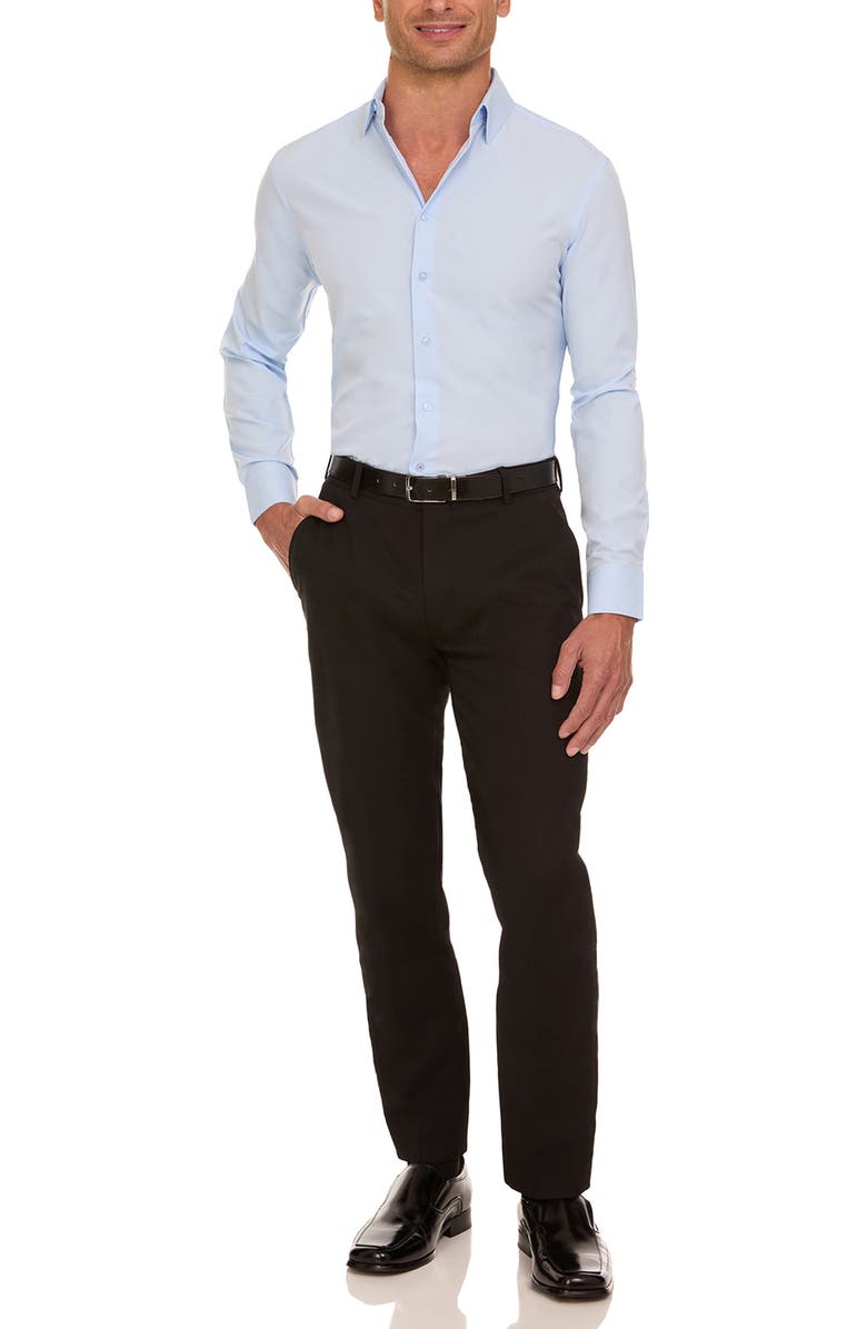 Nautica Slim Fit Serentity Solid Dress Shirt, Alternate, color, Serenity