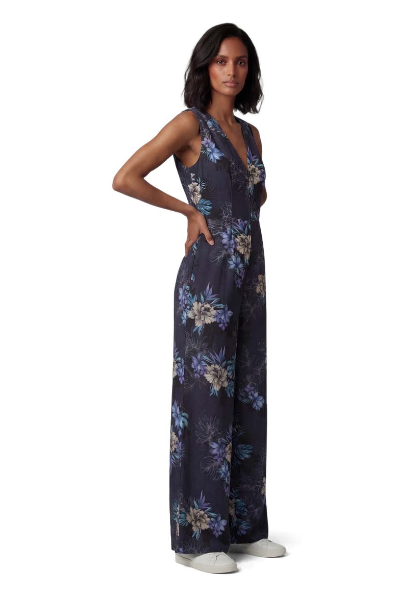JENNY EXOTIC FLORAL BLACK WOMENS TAILORED JUMPSUIT, Alternate, color, Black