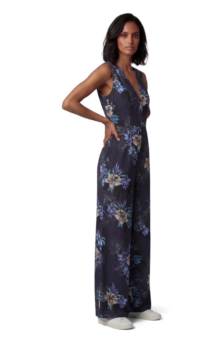 Lords of Harlech JENNY EXOTIC FLORAL BLACK WOMENS TAILORED JUMPSUIT, Alternate, color, Black