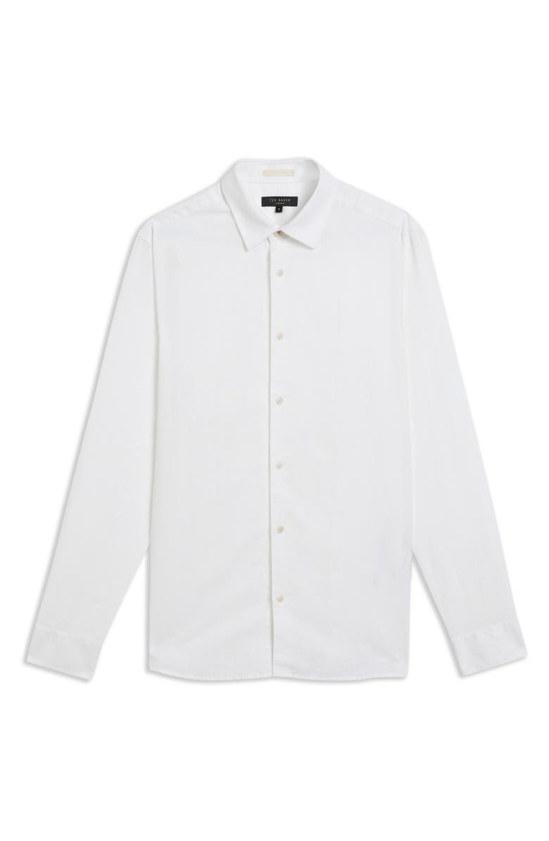 Ted Baker London Mackley Paisley Linen & Cotton Button-Up Shirt, Alternate, color,