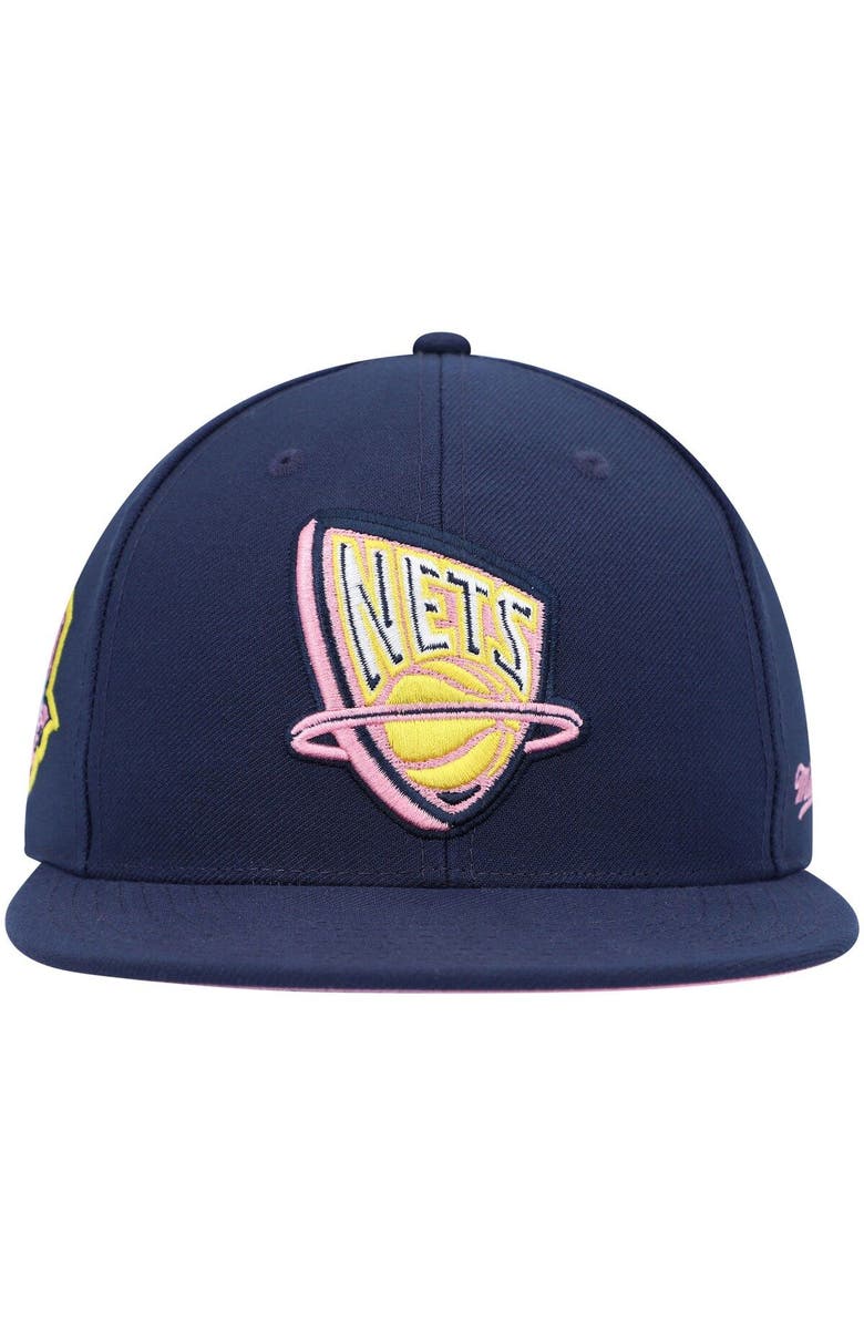 Mitchell & Ness Men's Mitchell & Ness Navy New Jersey Nets 35 Years Burnt Sunrise Fitted Hat, Alternate, color, Navy
