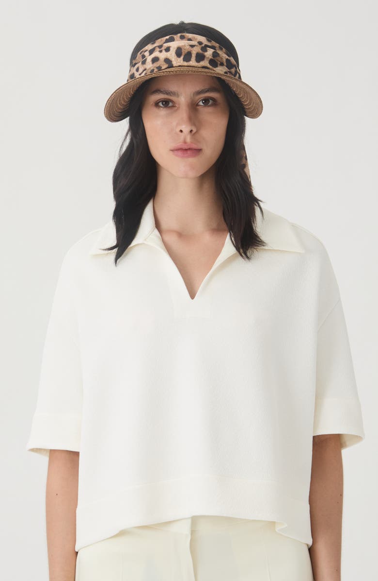 Eugenia Kim Ricky Packable Straw Visor, Alternate, color, Chocolate
