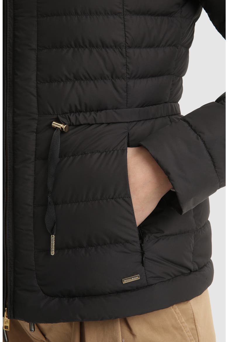 Hibiscus Water Repellent Down Jacket, Alternate, color, BLACK