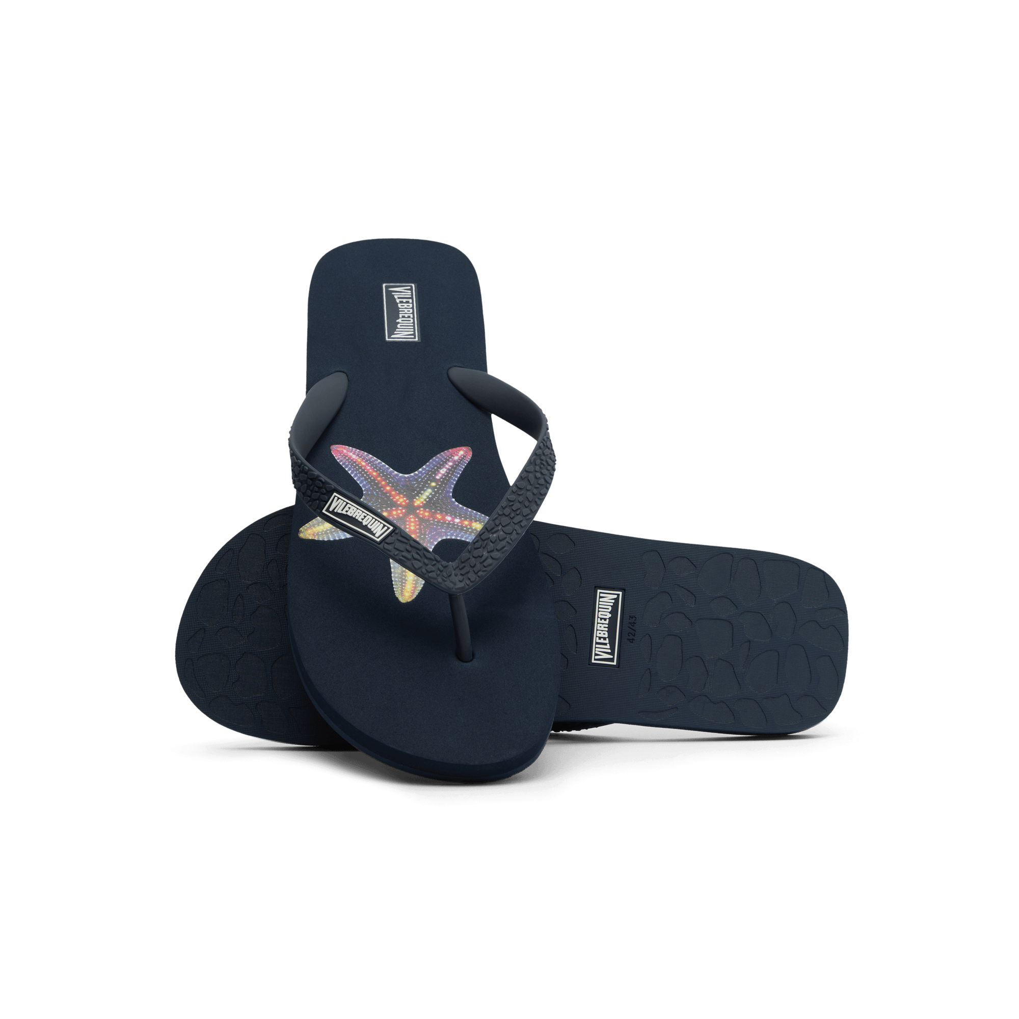 Men's VBQ Line Flip Flops, Alternate, color, BLEU MARINE