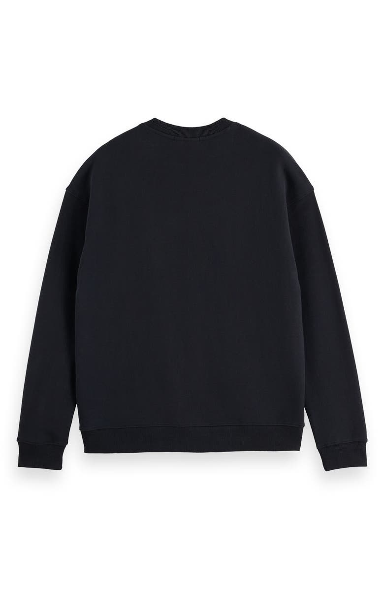 Scotch & Soda x Field Notes Embroidered Logo Cotton Crewneck Sweatshirt, Alternate, color, Meteorite