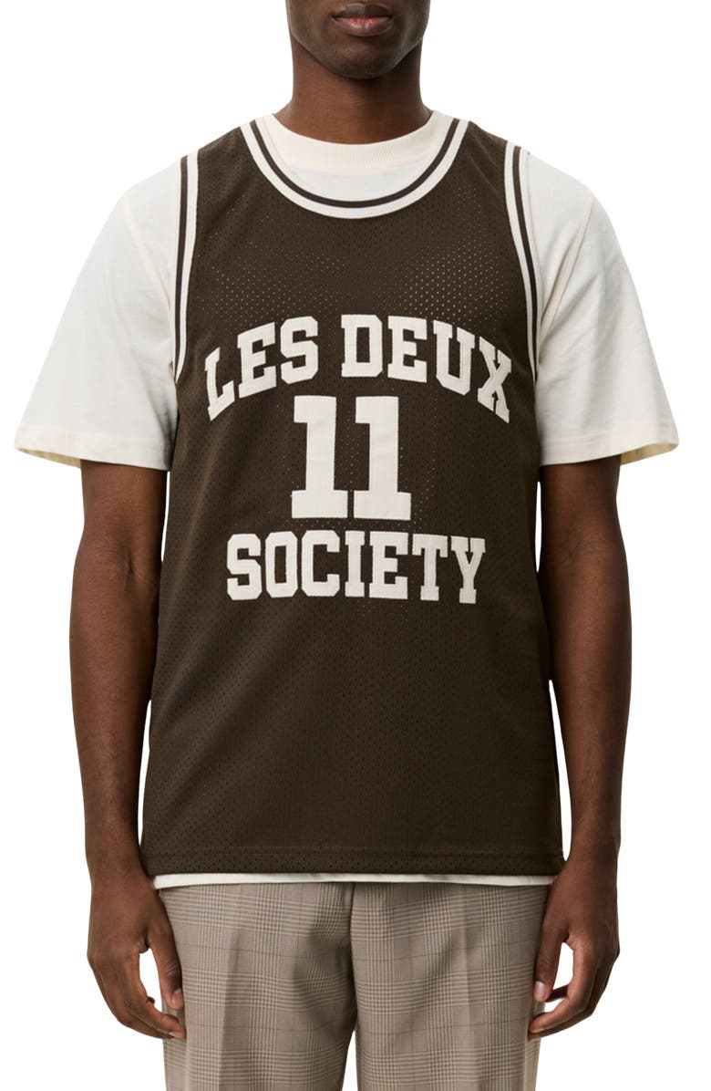 Les Deux Silas Mesh Tank, Main, color, Turkish Coffee Brown