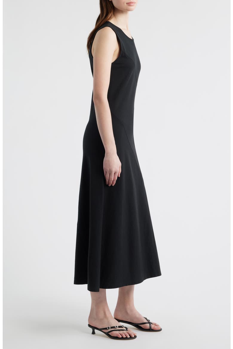 Mica Bias Cut Midi Dress, Alternate, color, BLACK