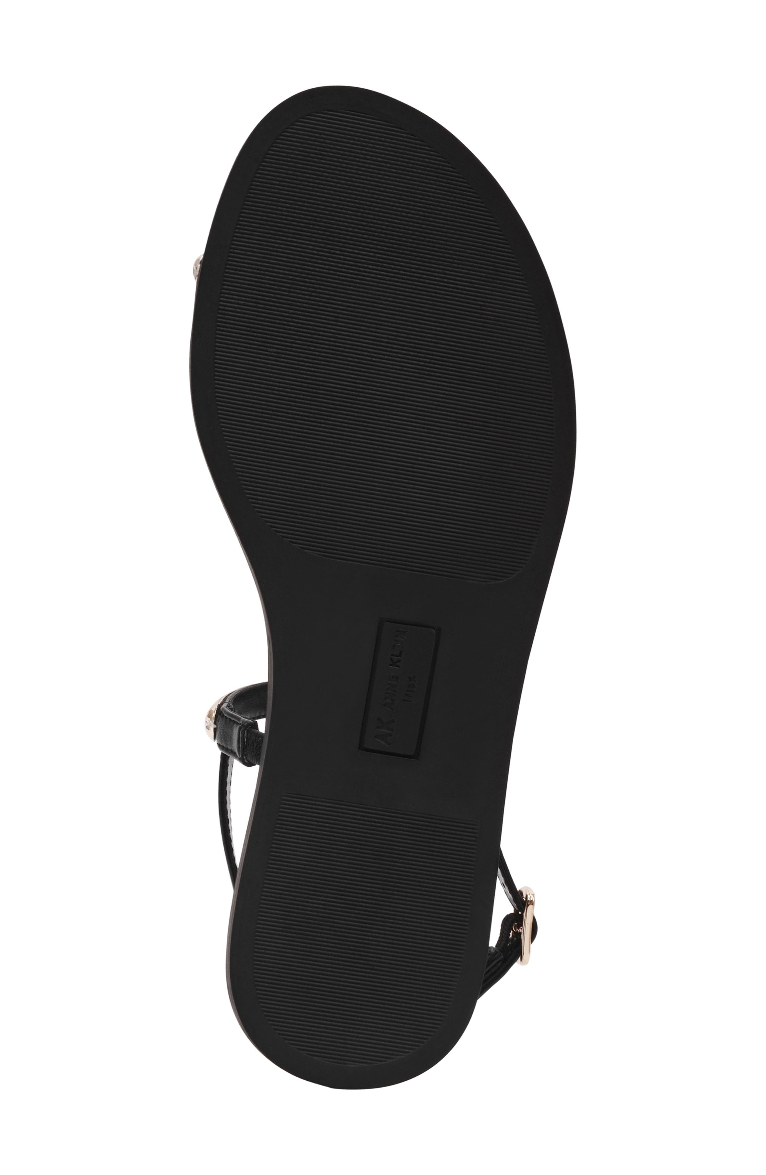 Anne Klein Kallian Toe Loop Sandal, Alternate, color, Black Nappa