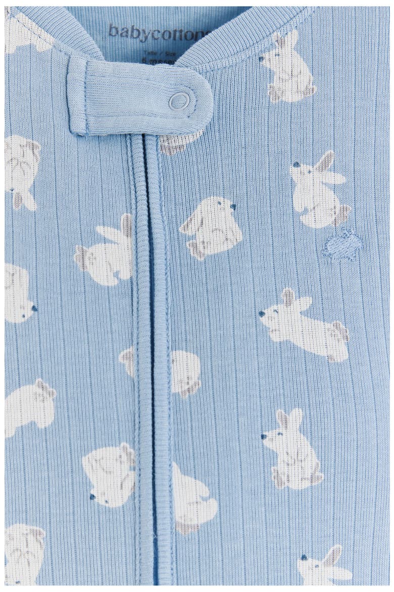 Hoppers Zip Footed Pajama for Infant, Alternate, color, LIGHT-BLUE