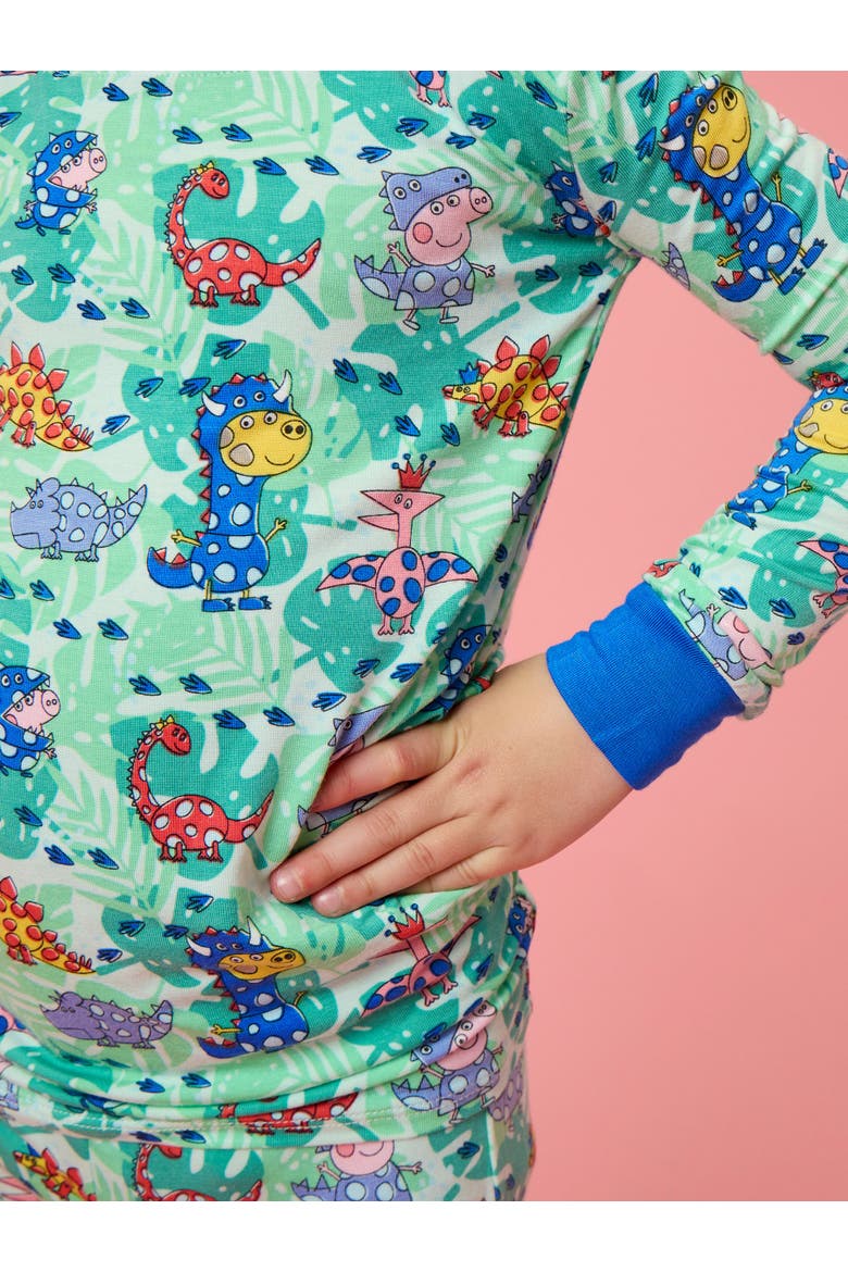 Peppa Pig & Friends Long Sleeve Pajama Set, Viscose, Alternate, color, Dinosaur Peppa Pig & Friends