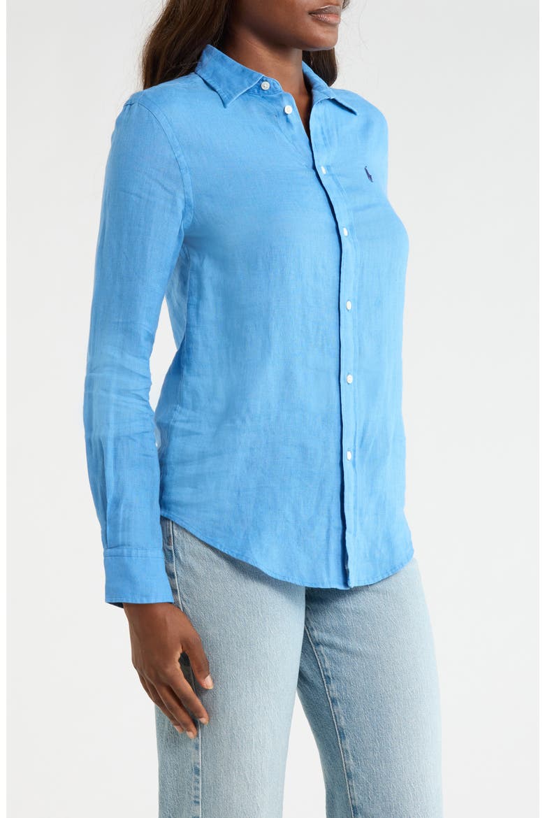 Classic Fit Linen Button-Up Shirt, Alternate, color, HERITAGE BLUE