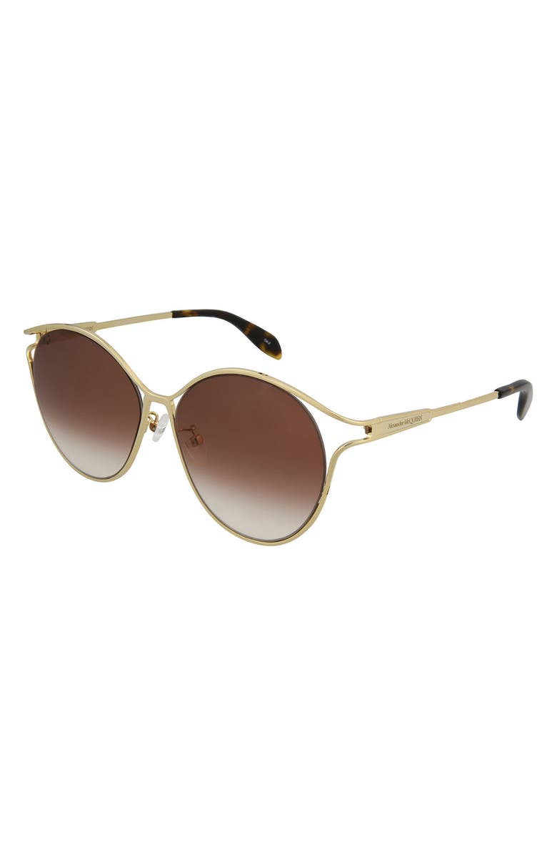 McQueen 57mm Round Oval Sunglasses, Alternate, color,