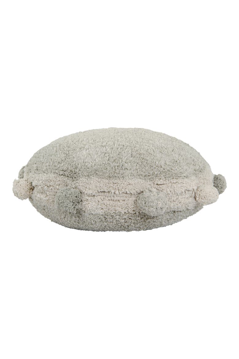 Bubbly Pompom Trim Floor Cushion, Alternate, color, OLIVE