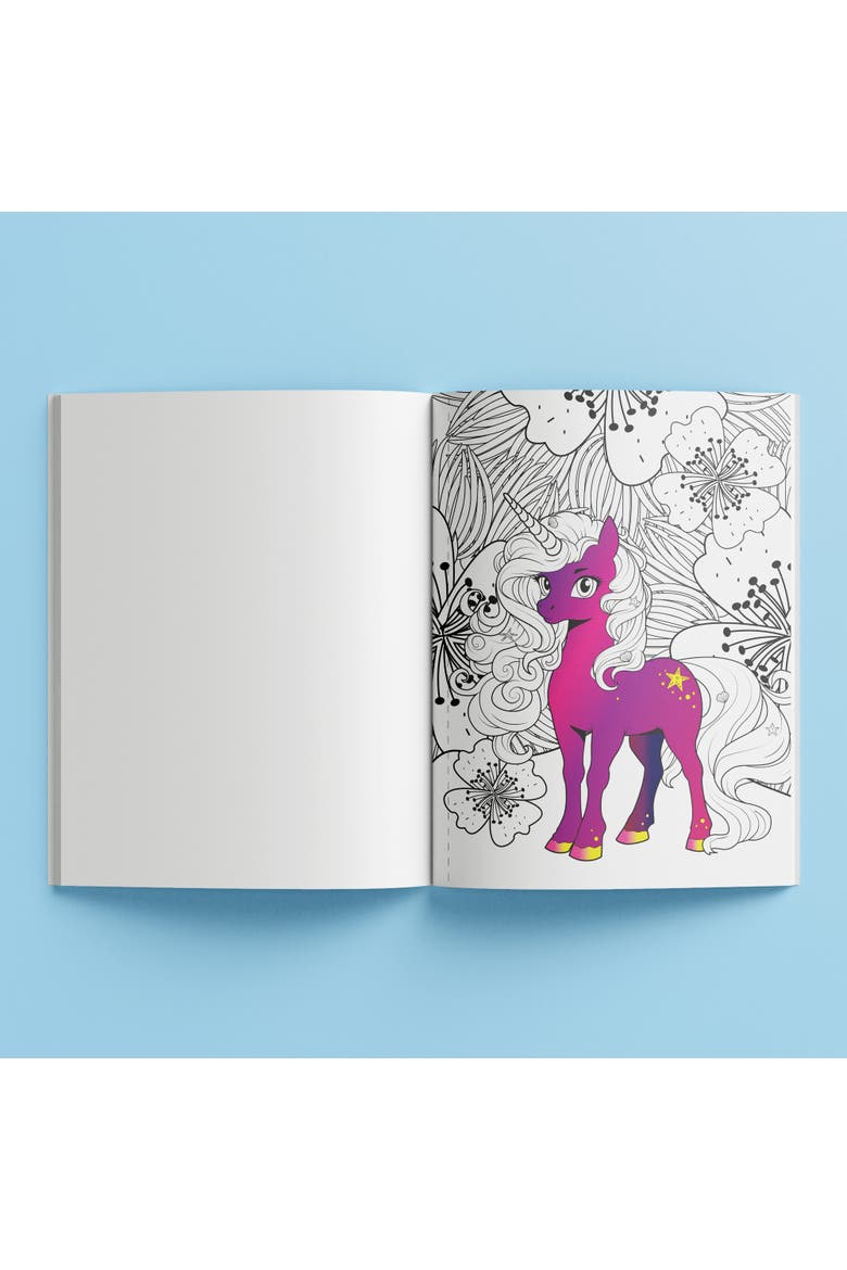 Pop Velvet, Magical Unicorns, Creative Coloring, 32 Pages, Alternate, color, Multicolored