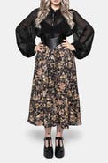 Disturbia Triple Goddess Button Down Midi Skirt