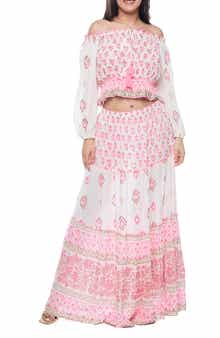 RANEES Off-the-Shoulder Top & Maxi Skirt Set