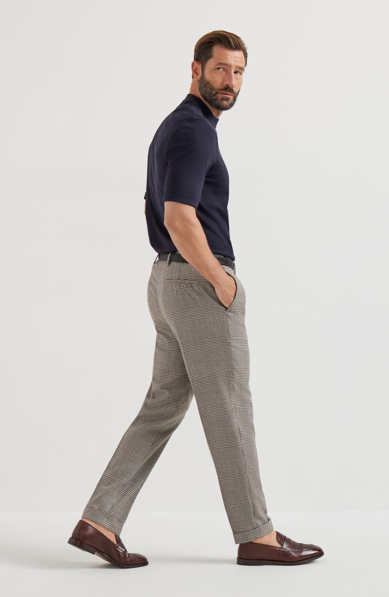 Brunello Cucinelli Prince of Wales trousers, Alternate, color, Brown