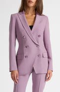 Santorelli Paco Double-Breasted Six-Button Jacket in Wool Stretch
