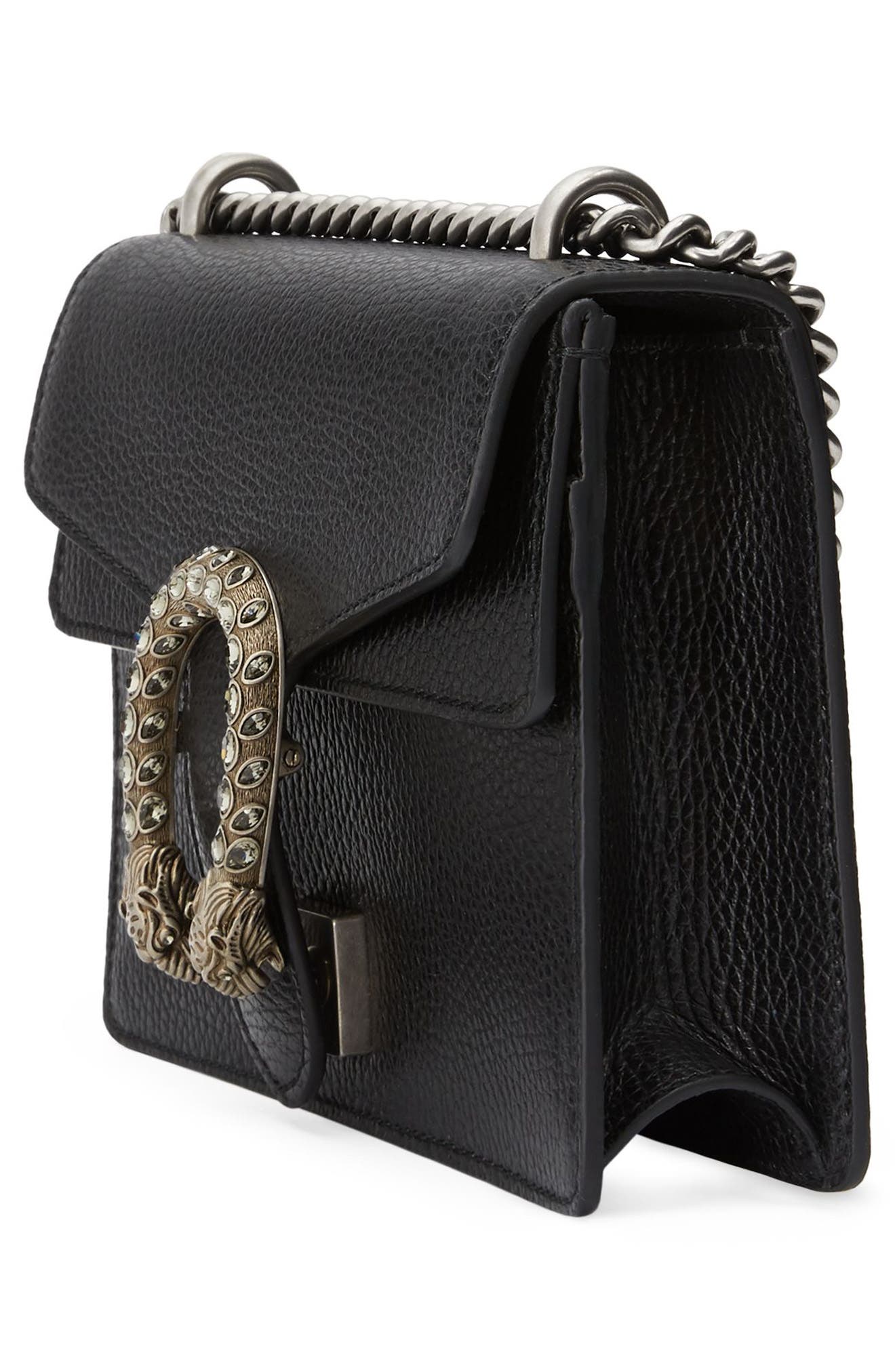 Mini Leather Shoulder Bag, Alternate, color, NERO/ BLACK DIAMOND