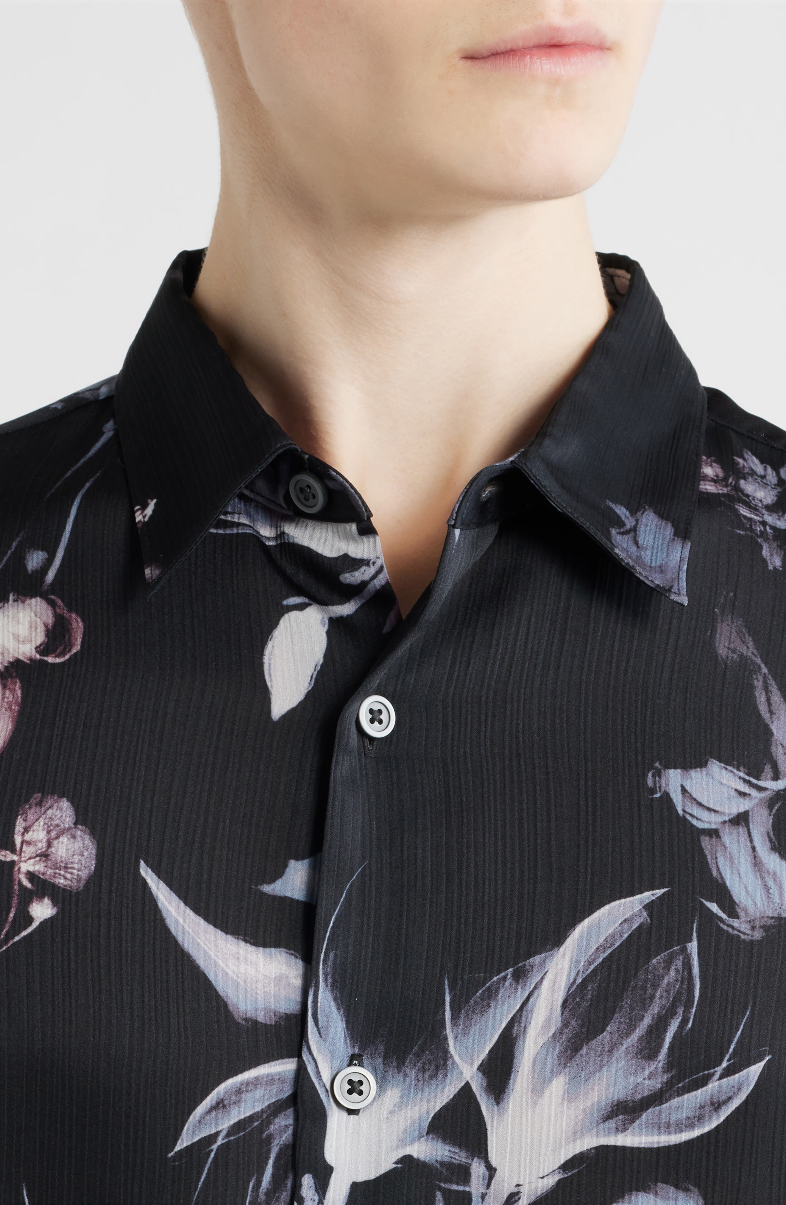 Oversize Floral Short Sleeve Button-Up Shirt - image 2