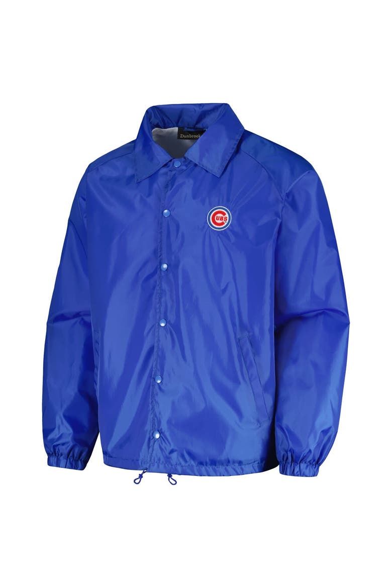 Men's Dunbrooke  Royal Chicago Cubs Coach's Raglan Full-Snap Windbreaker Jacket, Alternate, color, Royal