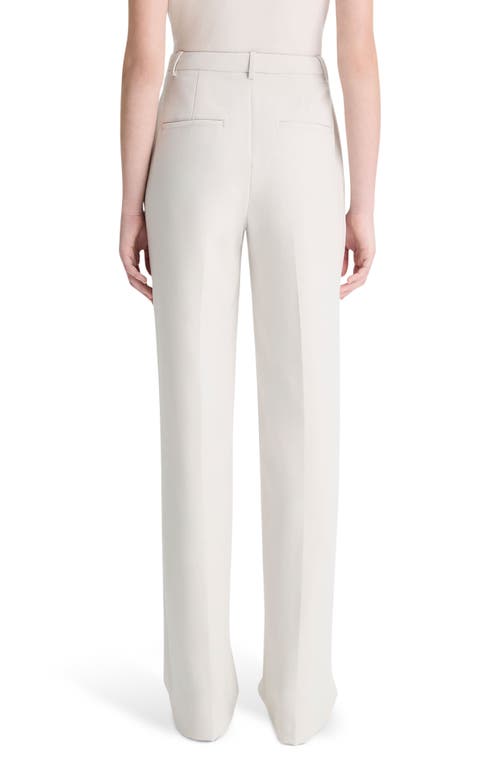 Vince High-waisted Cotton Trousers In Salt Glass