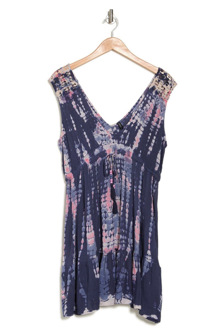 Tie Dye V-Neck Tank Top, Alternate, color, NAVY