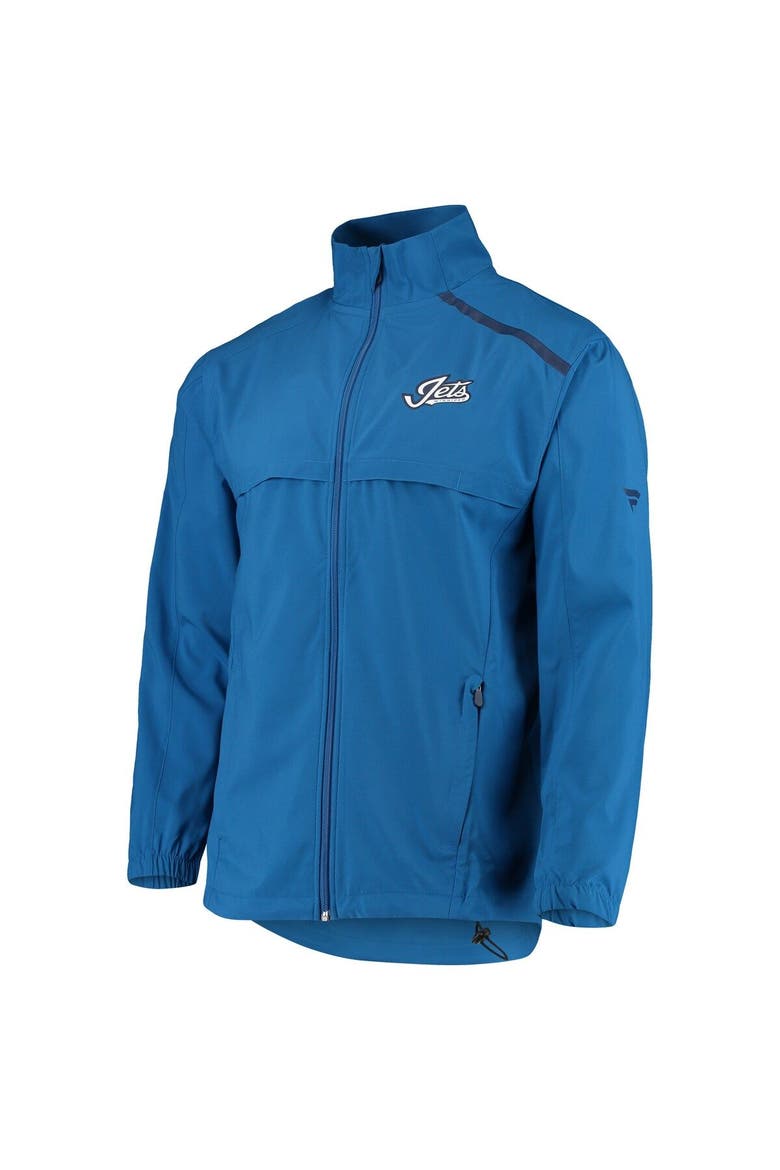 Men's Fanatics Branded Blue Winnipeg Jets Alternate Logo Rinkside Mock Full-Zip Jacket, Alternate, color, Blue