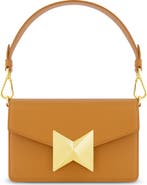 Mac Duggal Classic Leather Gold Plated Hardware Shoulder Bag