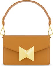 Mac Duggal Classic Leather Gold Plated Hardware Shoulder Bag