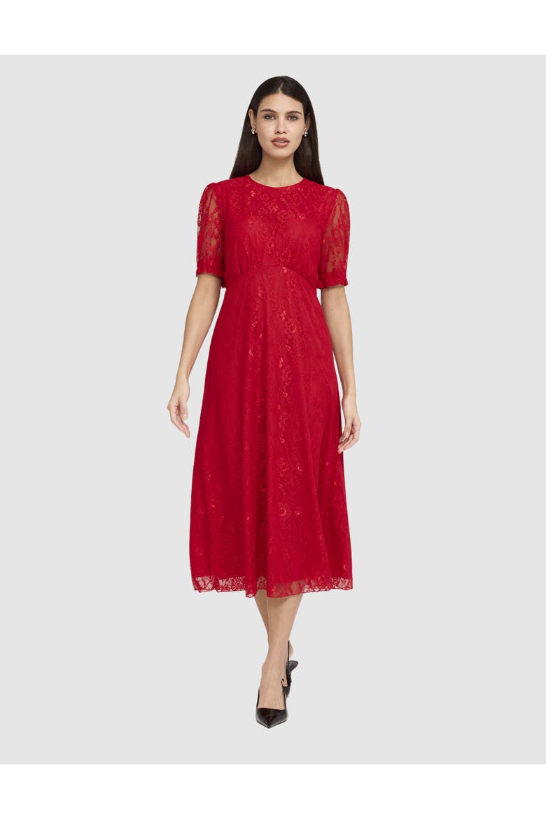Mela Midi Dress, Main, color, Red