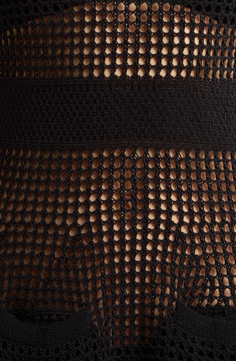 Solid & Striped The Ulla Open Stitch Cotton Blend Cover-Up Dress, Alternate, color, Noir