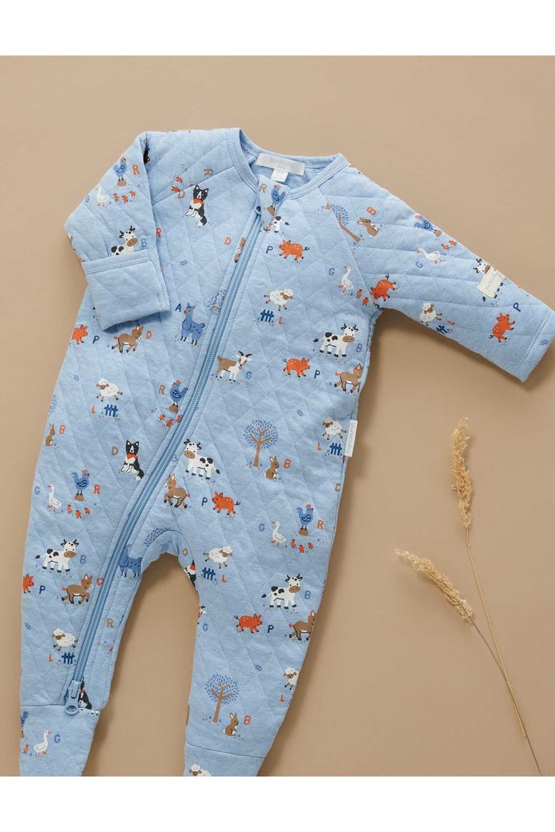 Quilted Coverall Onsie, Alternate, color, Farm Alphabet Print