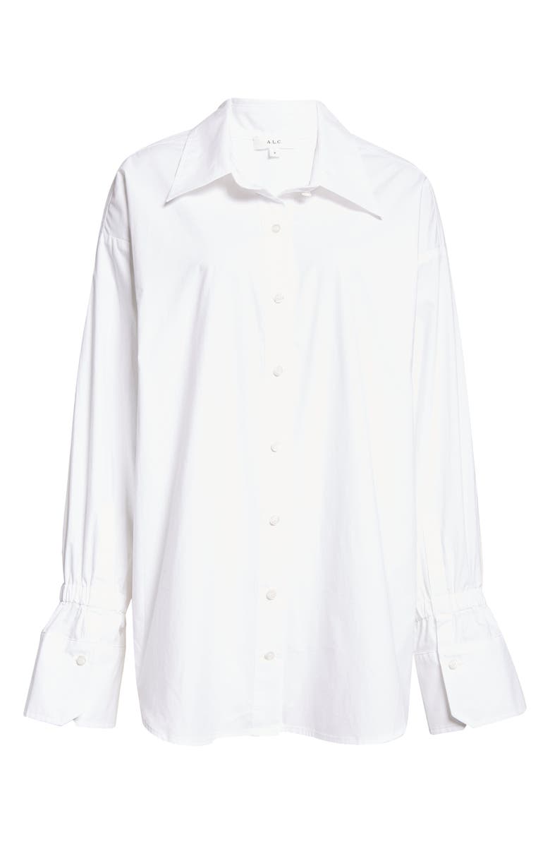 A.L.C. Monica Oversize Bell Sleeve Cotton Button-Up Shirt, Alternate, color, 