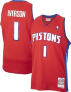 Mitchell & Ness Men's Mitchell & Ness Allen Iverson Red Detroit Pistons 2008/09 Hardwood Classics Swingman Jersey